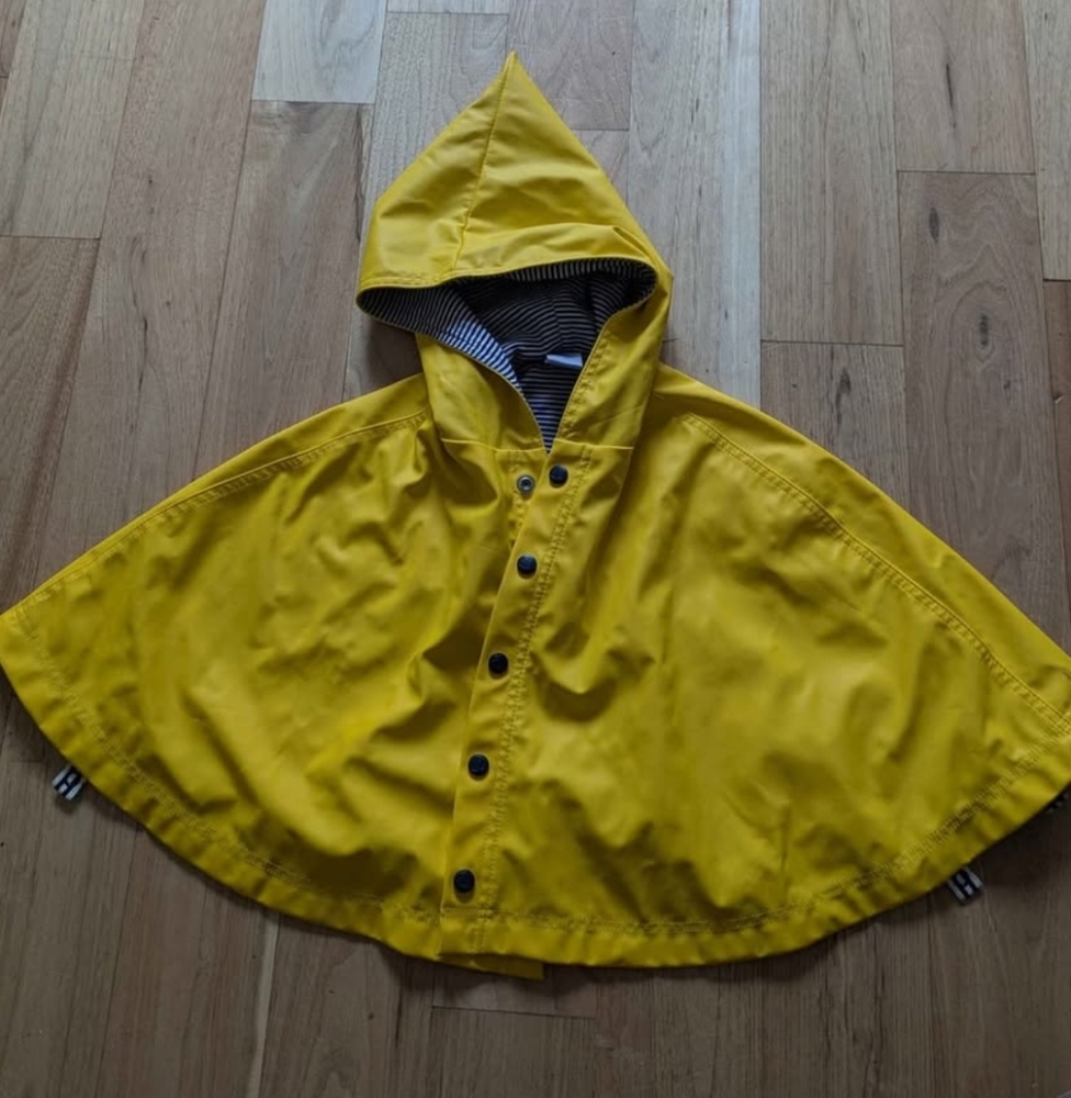 Petit Bateau Yellow Kids Hooded Cape